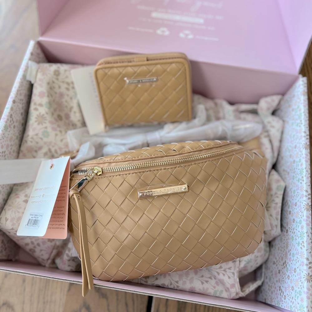 Poppy & Peonies Special Edition Bundle: Tote, Woven Cross Body Bag & Wallet